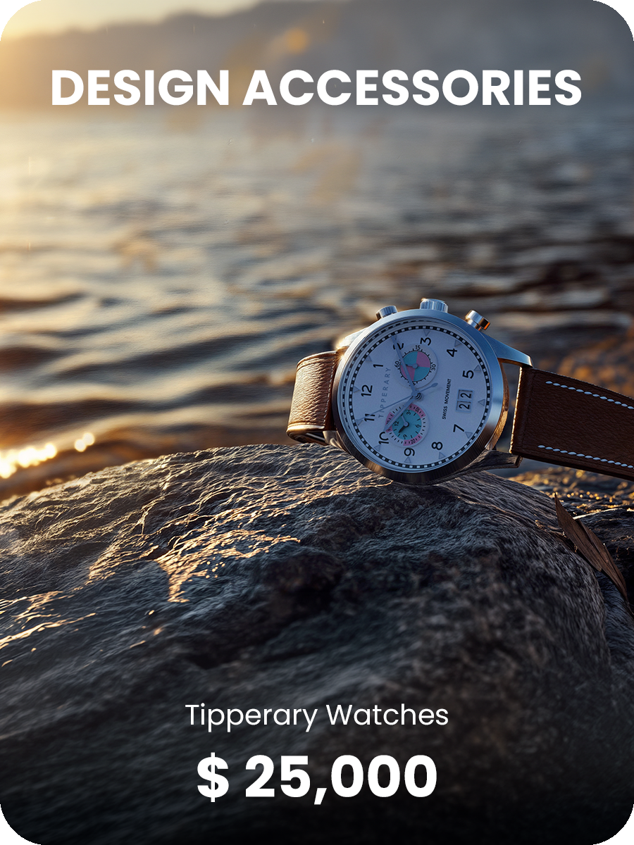 Tipperary Watches crowdfunding campaign, $25,000 raised - CGI key visual produced by IAS Creative